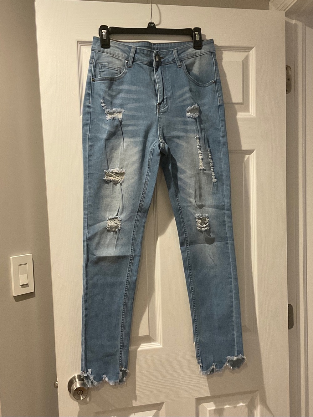 Light Blue Distressed Women's Jeans